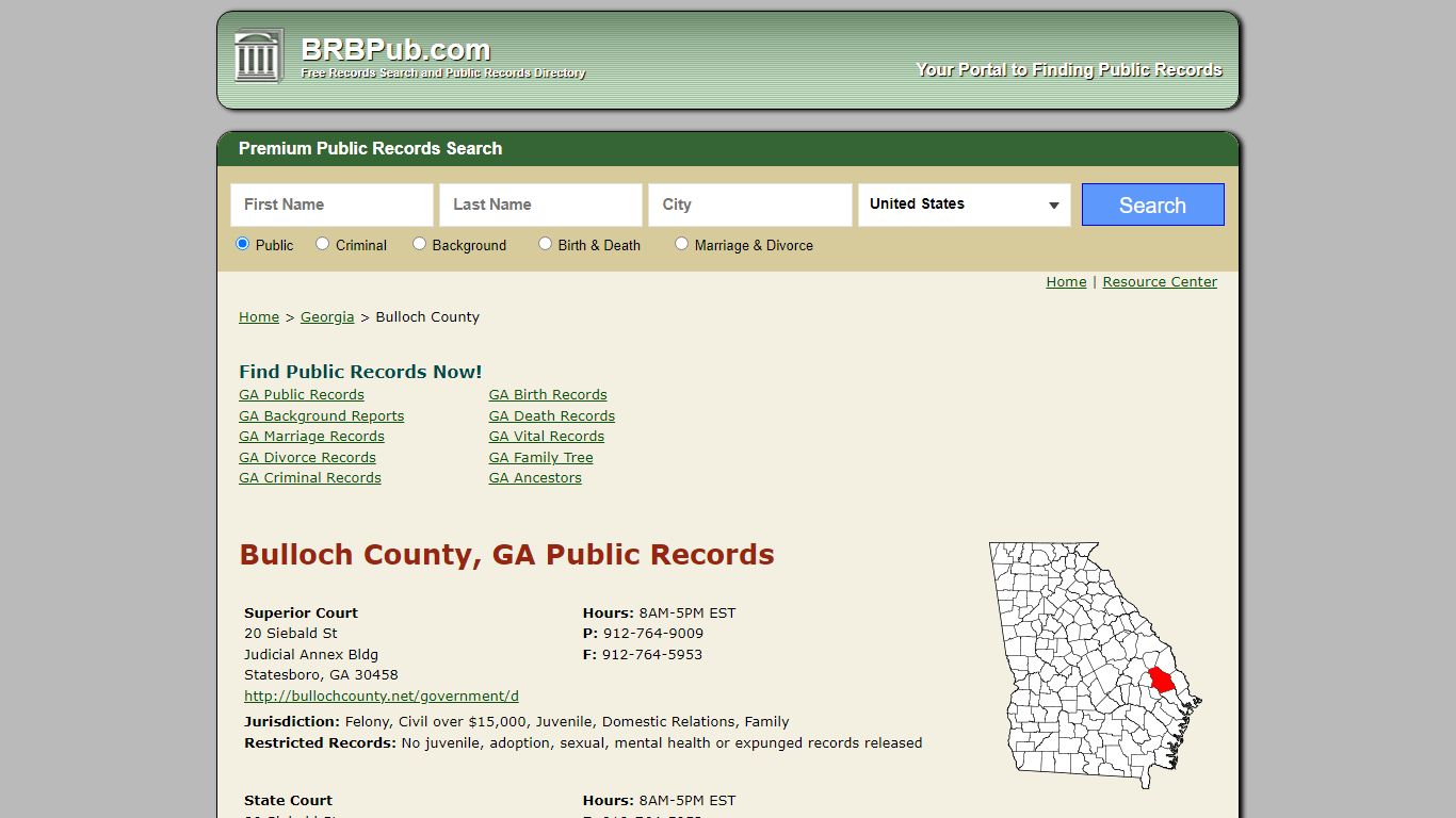 Bulloch County Public Records | Search Georgia Government ...